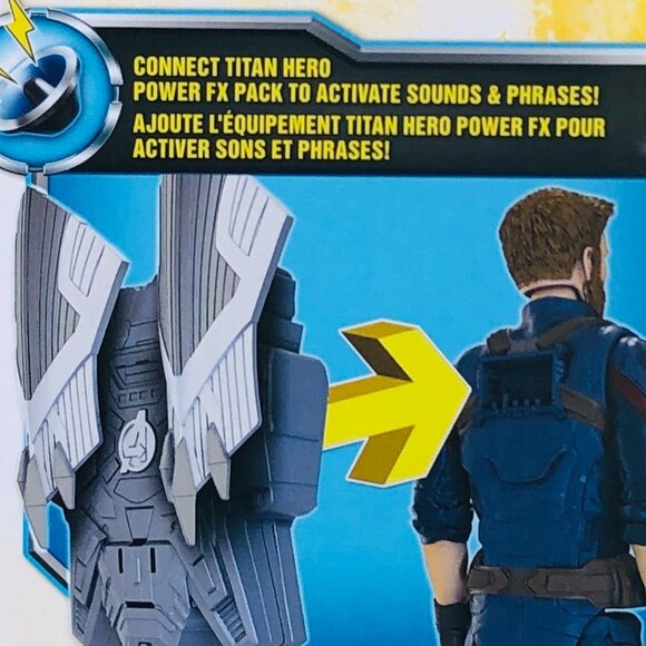 Marvel Avengers Titan Heroes Power FX Captain American Speaks French New in Box - Picture 15 of 16